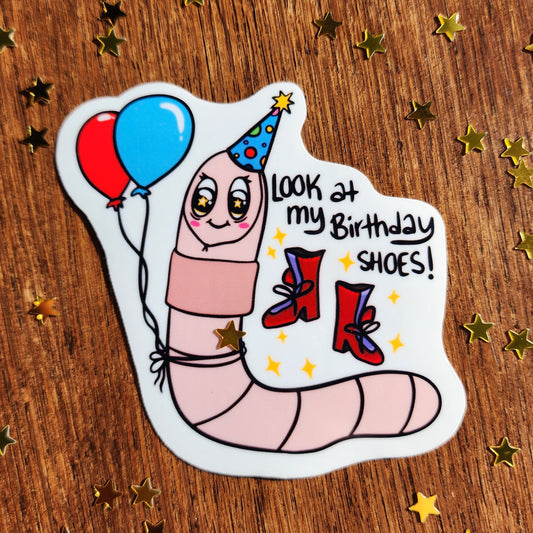 Worms Birthday Shoes sticker