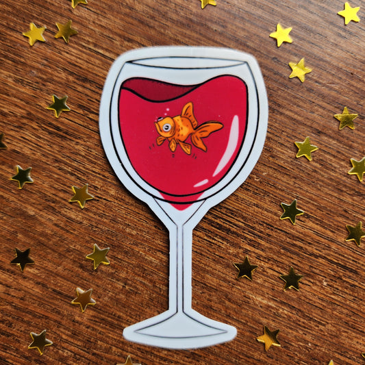 Goldfish Wine sticker